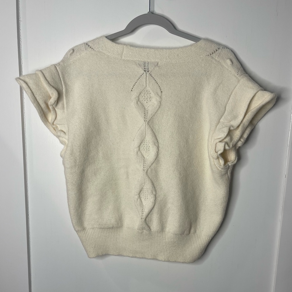 See and Be Seen Cream Button Down Cardigan Sweater - Picture 6 of 7